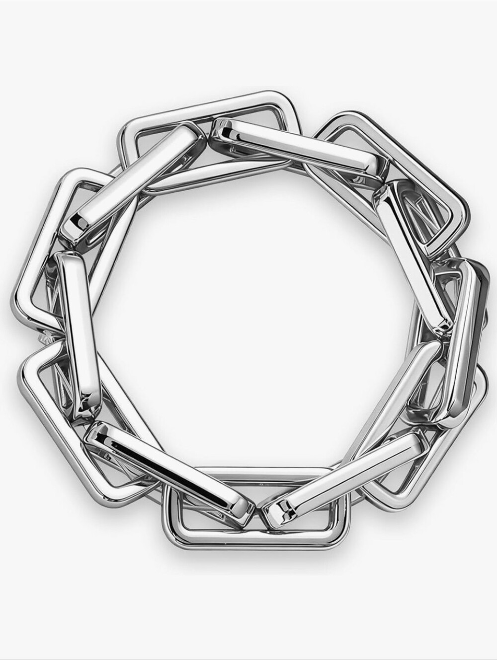 Gold Rectangular Link Bracelet - Picture 7 of 8
